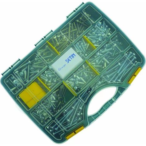 Coffret 700 vis métaux acier zingué blanc DIN 7985 - VISWOOD
