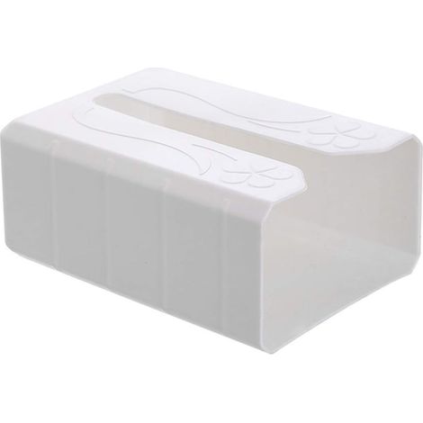 Boîte à mouchoirs en plastique autocollante murale (blanc)