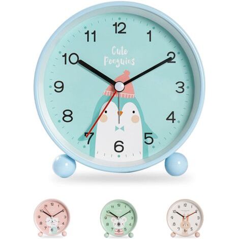 RéVeil Enfant GarçOn Fille, RéVeil éDucatif pour Enfants -Jour/Nuit, Facile à RéGler Et à Piles, Veilleuse RéVeil De Voyage Silencieux Non Tic-Tac(Manchot) (1/5)