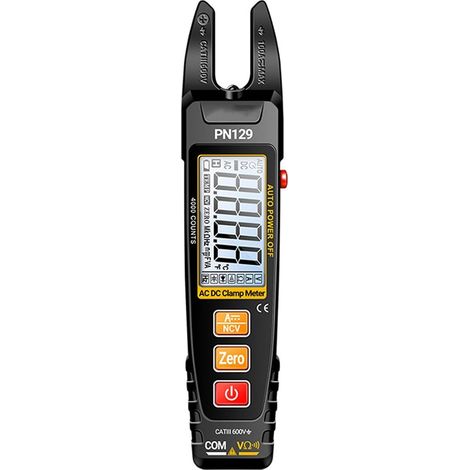 Pince multimètre numérique en forme de U PN129 Smart Auto-Range NCV Détection 100 A AC/DC Multimètre avec lampe de poche pour câblage électrique (1/5)