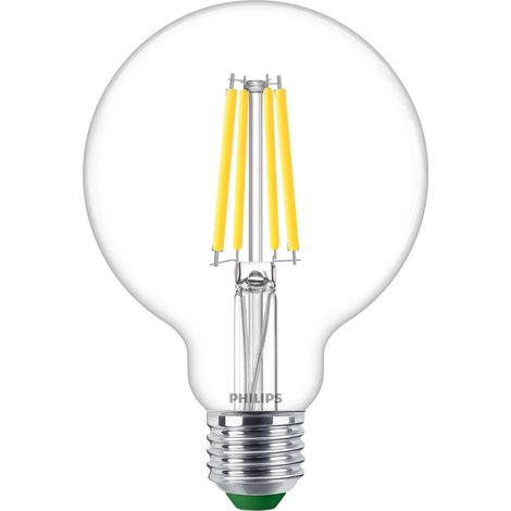 lampadina a led philips "globo" trasparente luce naturale 60w 2700k e27