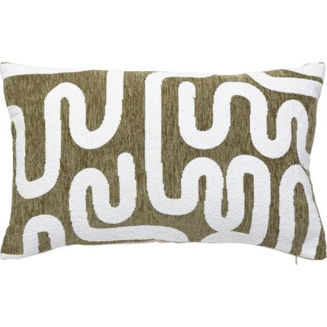 Housse de Coussin Chenille "Jeni" 30x50cm Kaki (1/5)