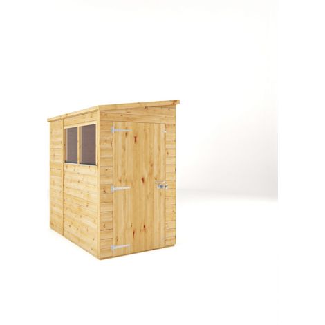 6 x 4 Feet Woodsman Shiplap Pent - Glass/Wood - L196 x W127.9 x H204.9 cm