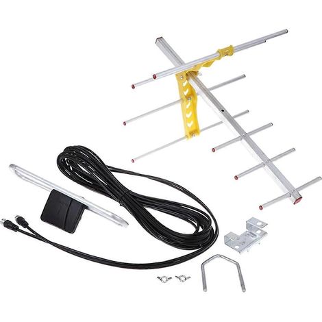 Antenne TV extérieure amplifiée de 160 km pour UHF/VHF/HD (1/5)