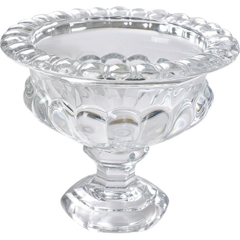 Coupe à fruits sur pied en verre transparent avec motifs pour pâtisseries Ø 19 x 15 cm - PANGIVO (1/3)