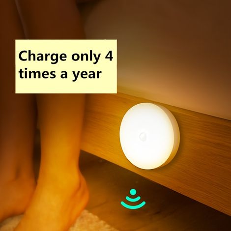 4er-Pack wiederaufladbare LED-Nachtlichter und Schranklampen mit USB-Anschluss und Bewegungsmelder. (1/5)