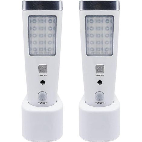 Lampe murale 4 en 1 avec détecteur de mouvement, veilleuse LED intégrée, lampe torche d'urgence rechargeable (prise UE). (1/5)