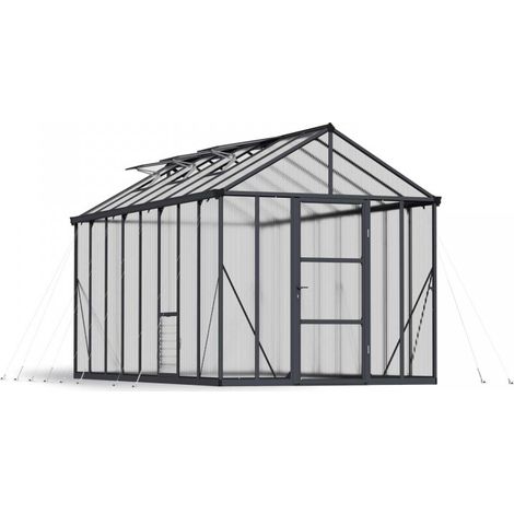 Greenhouse Glory 8 x 16 - Polycarbonate - L484 x W253 x H268.5 cm - Grey