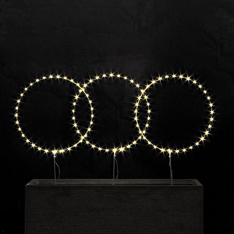 Set 3 cerchi luminosi luci di natale con luce calda classic 105microled (1/3)