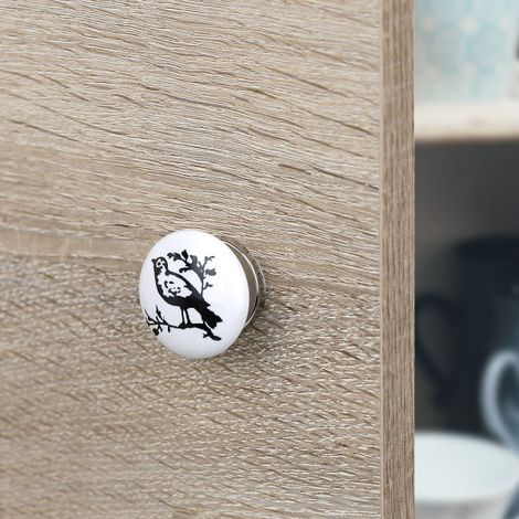 Ouvre&Déco – Bouton de meuble BIRD, Porcelaine blanche Ø35 mm (1/5)