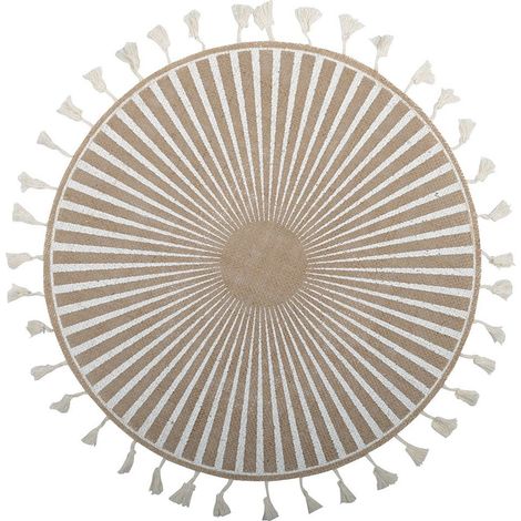 Assiette de Présentation et Sous-assiette Décorative en Jute Blanc 37 x 37 x 1 cm - PANGIVO (1/3)