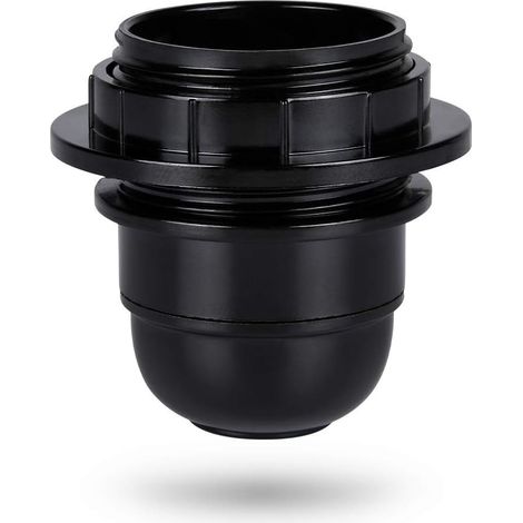 Douille a vis e27 noire - Douille lampe e27 anneau en plastique - Douille ampoule e27 - Support douille ampoule e27 pour plafond et lampe suspendue - e27 douille ampoule [Classe énergétique A++] (1/4)