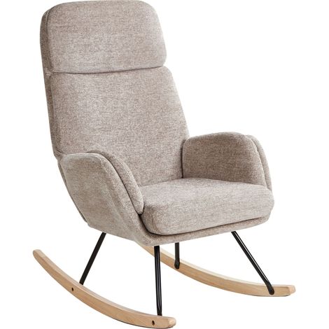 Schaukelsessel KVELIA Stoff Taupe (1/5)