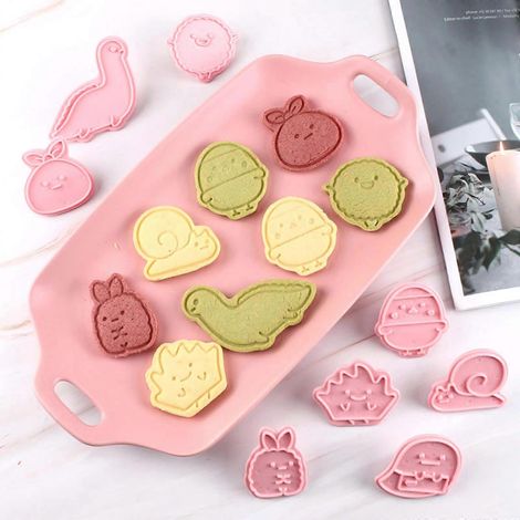 Moule à sucre 8x, formes d'animaux en plastique, outil de pâtisserie de dessin animé, sûr pour la cuisine (1/4)