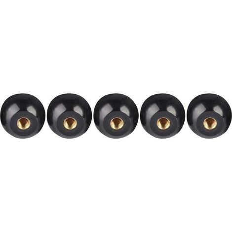 5 Pcs Boule Levier Bouton 40mm Diamètre M12 Filetage Femelle Noir Bakélite Boule Levier Bouton Cuivre Insérer Machine Outil De Remplacement