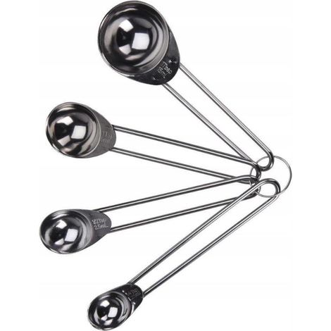Juego de 4 tazas medidoras de acero para cocina. (1/5)