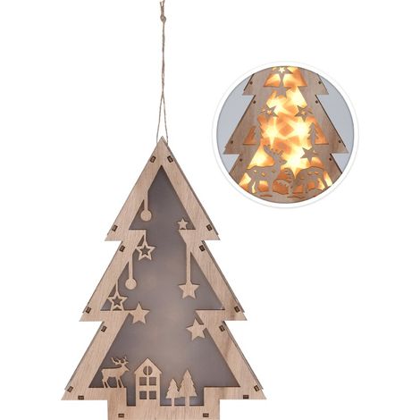 COLGANTE ARBOL MADERA LED - 25CM