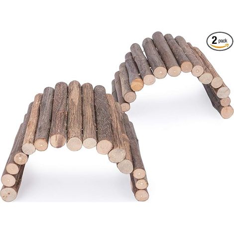 Hamster Mouse Rat Rodent Wooden Bridge Chew Toy for Small Animals (8" x 1.5") (1/3)