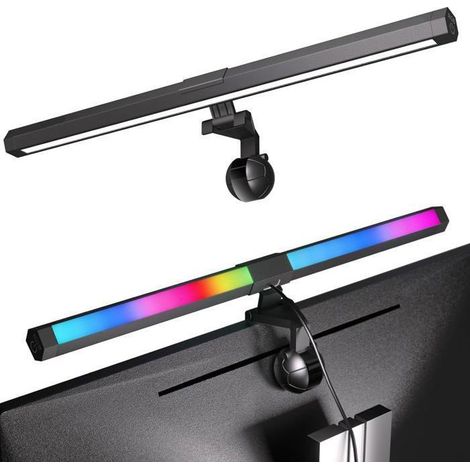 LED Lampe Ecran PC Lampe de Bureau USB d'ordinateur 40CM RGB Light Bar Monitor Computer, Lumière Réglable 15 Couleurs d' Eclairage (1/5)