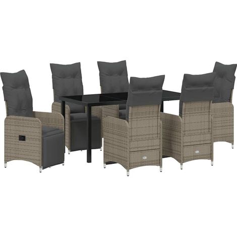 Maison Exclusive - Set da Pranzo per Giardino 7 pcs Grigio polyrattan (1/5)