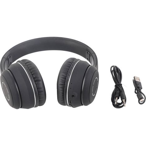 Casque Bluetooth Réducteur de Bruit avec Basses Puissantes, Pliable et Lumineux - Noir pour Téléphone et Ordinateur Portable (1/5)