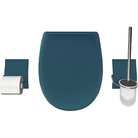 Set accessoire WC Ariane Bleu Astral Mat - descente assistée - déclipsable - Olfa (1/2)