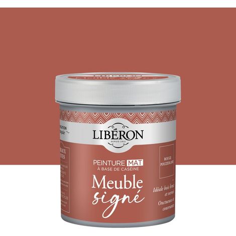 Pintura para muebles y carpintería a base de caseína, marca LIBÉRON, color rojo puzolánico mate, 0,5 L LIBERON (1/5)