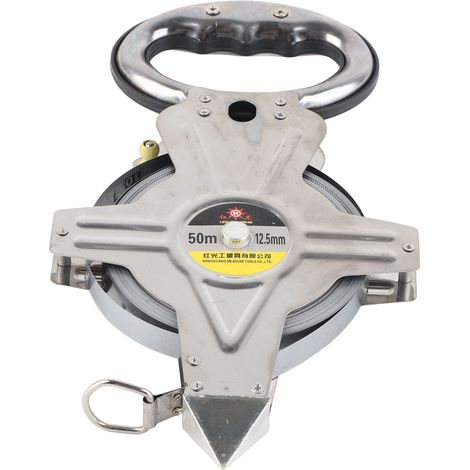 Mètre Ruban Acier Inoxydable 50m - Outil Arpentage Chantier - Poignée Ergonomique - Bobine Ouverte (1/5)