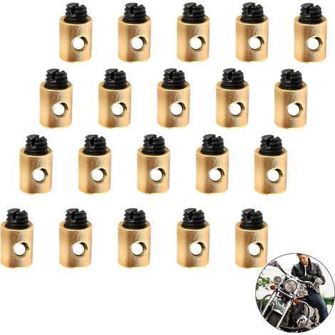 20 Pieces Bicycle Brake Cables and Sleeves, 5 x 6 mm Universal Brass Throttle Cable Clamp Motorcycle Accelerator Cables Compatible with Various Vehicles and Gardening Tools (1/5)