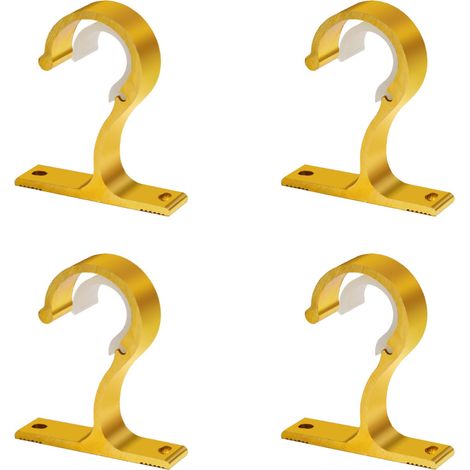Ensemble de 4 supports de tringle à rideaux de plafond, ø25-28mm, avec vis, support de tringle à rideaux robuste en alliage d'aluminium. (1/5)