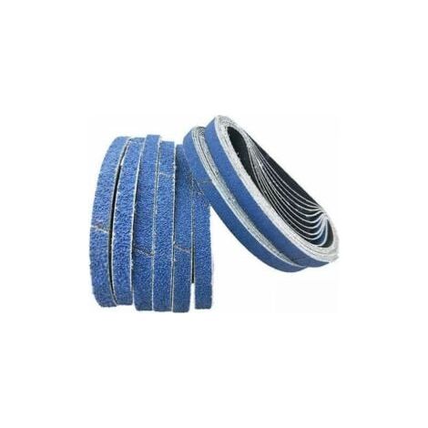 Bandes abrasives en corindon zirconium, 13 x 457 mm, chaque grain40/60/80/120 - Paquet de 16 bandes abrasives (1/5)