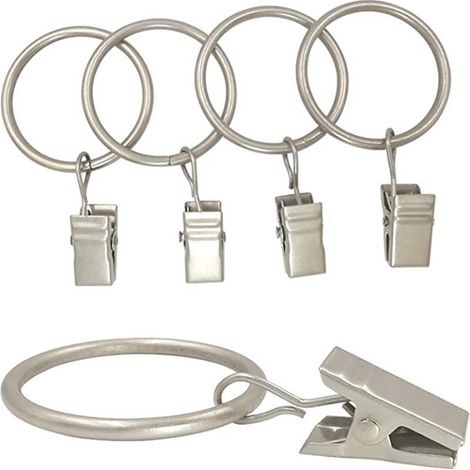 Anneaux de rideau, anneaux pour tringle à rideau de douche romaine, accessoires pour crochets de rideau, anneaux en acier inoxydable (10 pièces)