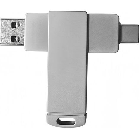 Clé USB 2-en-1 de 64 Go, double interface USB + Type-C, transfert de données haute vitesse, conception portable, plug and play.