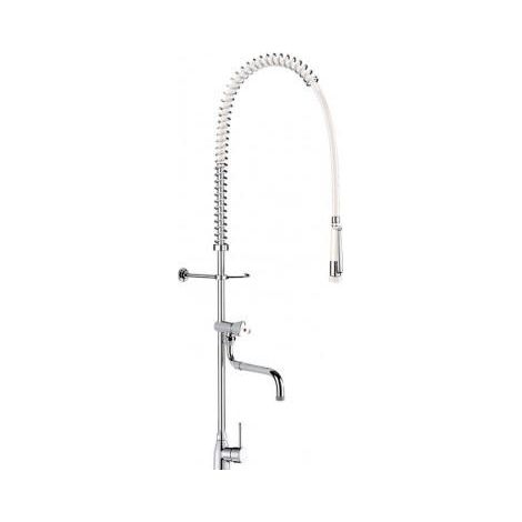 Grifo cocina Delabie conjunto prelavado blanco 1105 1225 mm