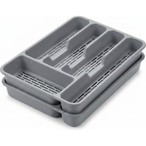 Set 2 Portaposate / Organizzatore Cassetti Classic Hemax Argento (1/4)