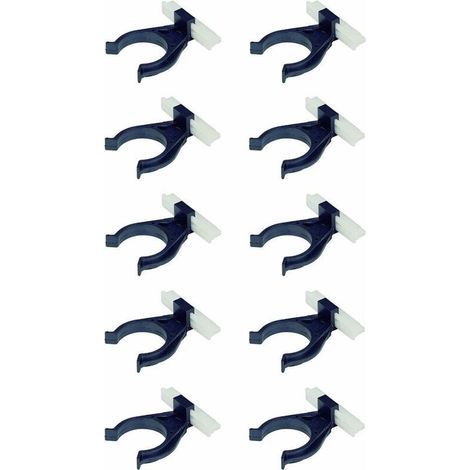 10x Clip de plinthe avec base à queue de sapin en plastique noir Ø 34mm Pied Meuble Cuisine Salle de bain Fixation