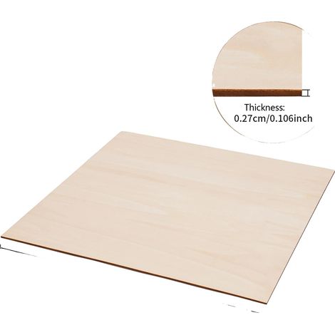 Contrachapado de tilo, 30 piezas, ideal para bricolaje y manualidades, color madera, 0,27 cm (1/2)