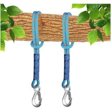Baumschaukel-Aufhängung, 2 Stück 60 cm verstellbare Hängematten-Aufhängeseile mit Karabiner, Baumschaukel-Aufhängungsset (1/5)