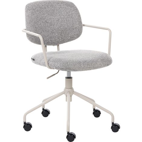 Silla de oficina funcional tapizado de poliéster altura ajustable base giratoria gris Ripley