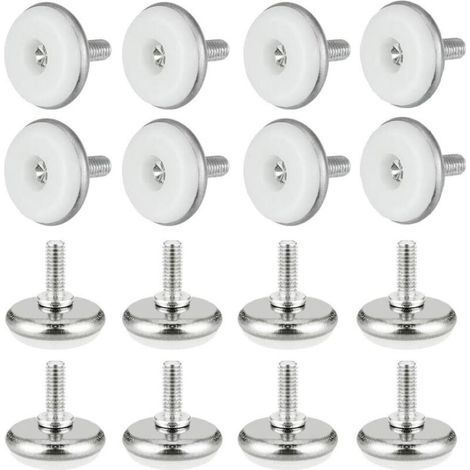 30 PCS M6 Screw-in Furniture Legs, Iron and Plastic Furniture Leveling Feet, Non-Slip Table Chair Leg, M6 Furniture Leg for Protecting Furniture Floors Against Noise (White (1/5)