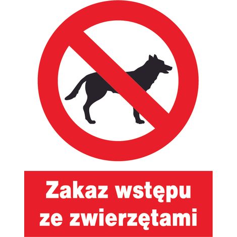 ZZO-6 CARTELLO DI Salute e sicurezza sul lavoro Animali non ammessi