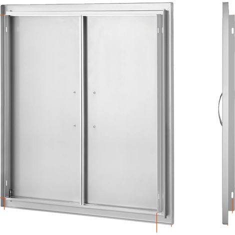 Porte d'accès BBQ, construction en acier inoxydable, design encastré, 31x31 po (1/2)