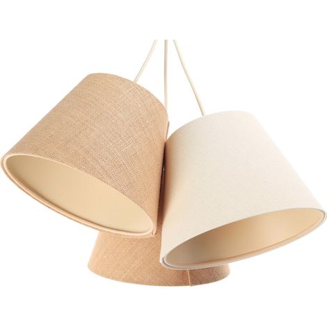 Suspension Boho 070-121 - Extérieur en mélange de jute et lin a dominante beige foncé, intérieur beige crème (1/5)