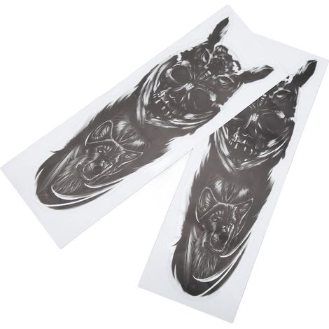 Aufkleber-Set für Motorradstoßdämpfer, Papier, universelle Modifikationsaufkleber, starker Klebstoff, Totenkopf-Wolf-Design (1/5)