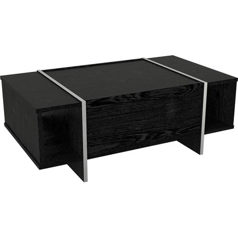 Tavolino da caffè consolle laterale nero argento 104 x 60 x 38 cm 030010864