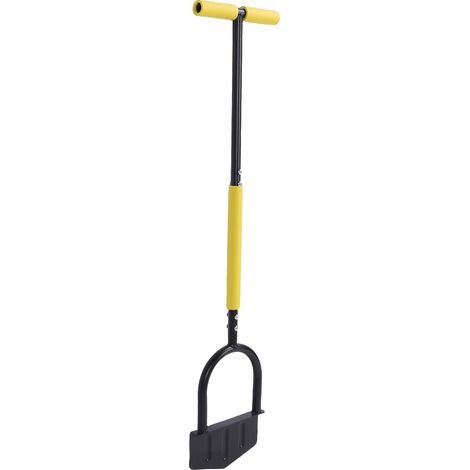 Outil de jardinage avec poignée en T en acier inoxydable, bordureuse demi-lune pour jardin, parterre de fleurs, trottoir et allée. (1/5)