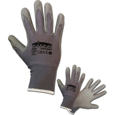 Sifer grauer Polyurethan-Handschuh mit Nylon T 7SI758 SIPUGRIS