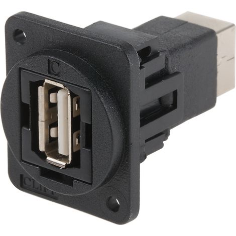 Connecteur USB 2.0 A to B Femelle RS PRO ports, Montage panneau, Droit ( Prix pour 1 ) (1/2)