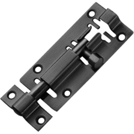 Verrou Coulissant - Acier Inoxydable - 75 mm - Pour Porte Intérieure Chambre Salle De Bain Placard Abri De Jardin - Noir - 1 Pièce (1/5)