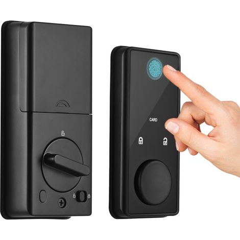 Bluetooth-Smart-Schloss, 5 Entsperrmodi: Fingerabdruck, Passwort, RFID-Karte, mechanischer Schlüssel, Aluminiumlegierung, für Türen 35–60 mm